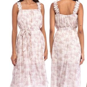 Bobeau midi summer dress with ruffle straps